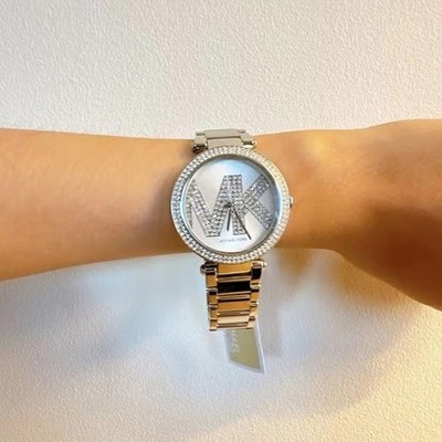 Michael Kors Silver Crystal-Accented Chain-Link Watch??? Michael Kors Ladies Watch MK3305 Silver Tone Metal Band  main image 4