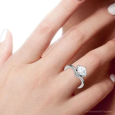 1Ct V Asscher Cut Diamond Engagement Ring 14k Gold or Platinum Lab Grown EF/VS