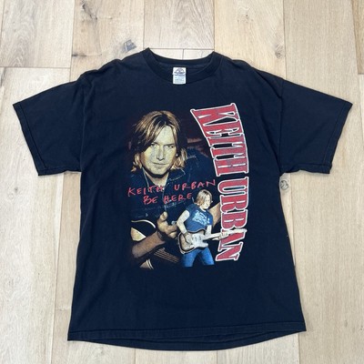 Vintage Keith Urban Shirt Adult Sz Large Black Be Here Tour Concert Rock Country