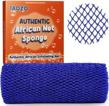 African Net Sponge Authentic Exfoliating Long Blue 
