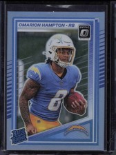 2025 Panini Donruss - Rated Rookie Omarion Hampton #303 Optic Preview Holo Prizm