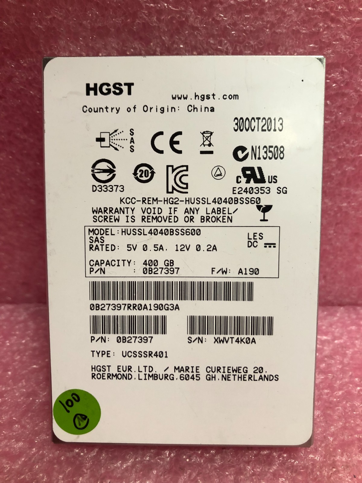 Strong-IT HUSSL4040BSS600 HGST 400GB SSD SAS 2.5 6G SSD (90%+ Life ...