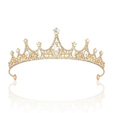 CURASA Crystal Queen Crown and Tiara, Gold 2