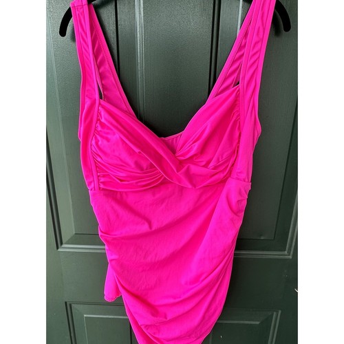 Catalina Suddenly Slim Sz 3X Drape Front One Piece Swimsuit w Twist Front Bodice