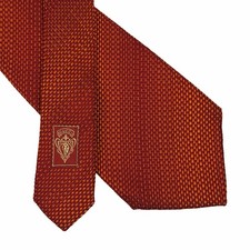 GUCCI MADE IN ITALY DARK ORANGE-RED 100 SILK TIE KNIT 3.75  X 60