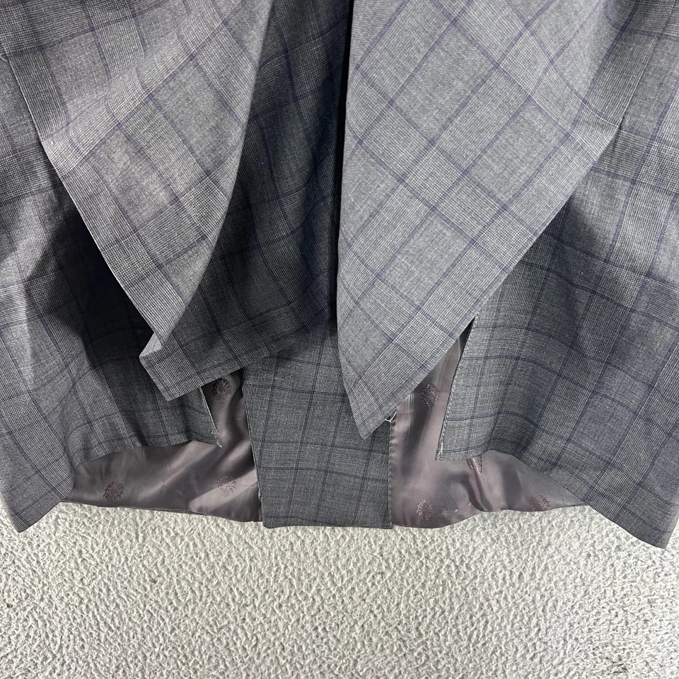 Ralph Lauren Suit Mens 46L Gray Sport Coat Double Breasted Jacket Pants 38X30 - Image 4 of 4