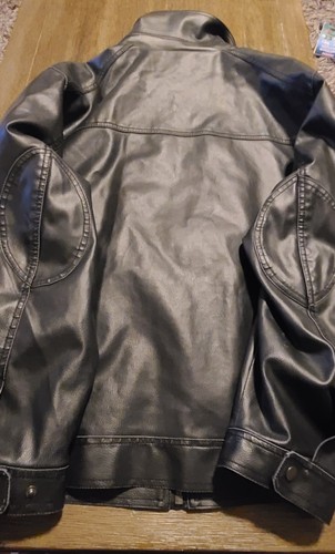 Calvin Klein Black Faux Leather Men's Jacket XXL - Picture 8 of 11