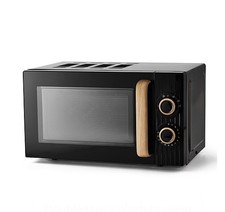 17L Manual Microwave Oven 700W Black Scandi Kitchen Compact Microwave 6 Power 
