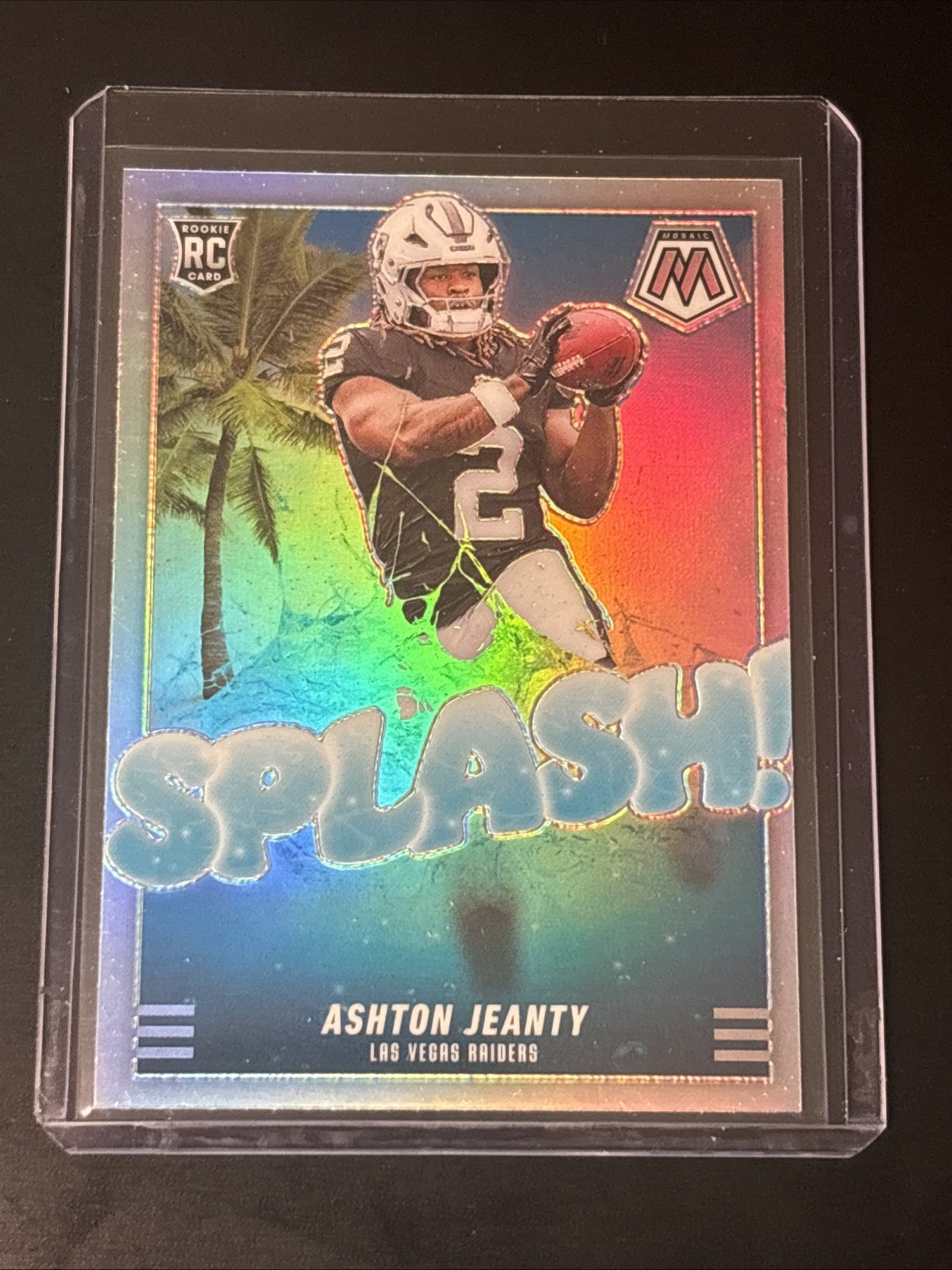 2025 Panini Mosaic ASHTON JEANTY RC Rookie SPLASH Silver PRIZM SP #16 Raiders