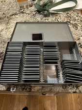 Vintage Metal Slide Storage Case With Glass Slides ,1950-60  s-70  s Total 65 