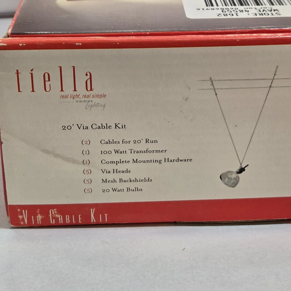Tech Lighting Tiella 20 Ft Via Cable System 164676 5 Lights New Open Box - Image 3 of 4