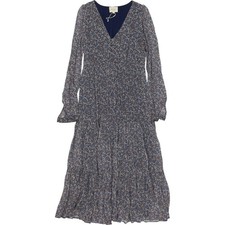 Sézane Floral Midi Dress Blue FR 34