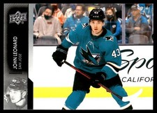 2021-22 Upper Deck #396 John Leonard San Jose Sharks Hockey Card
