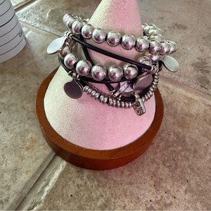 UNOde50 Bracciale Snowflake Unisex - Placcato Oro - Fatto A Mano Con Elementi A Sfera - 16,5 Cm Perimetro Interno - 2