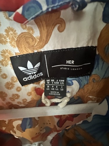 Adidas Track Jacket x Her Studio London Womens L Floral Full Zip Windbreaker - Picture 3 of 7