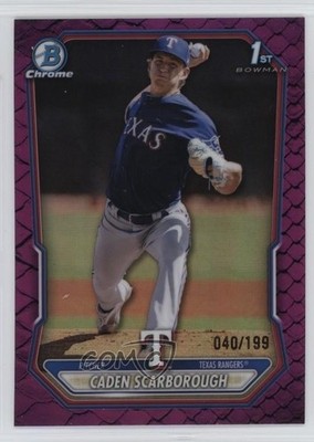 2026 Bowman Chrome Prospects Fuchsia Reptilian Refractor Caden Scarborough 1ti7