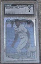 2025 Bowman Chrome Mega Box Chrome Prospect Mojo Maykel Coret CGC 9 Mint TB Rays