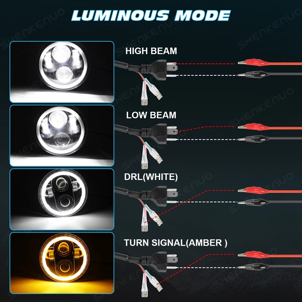 For 1975-1979 Honda Goldwing 1000 5.75" inch Round Headlight - Image 2 of 4