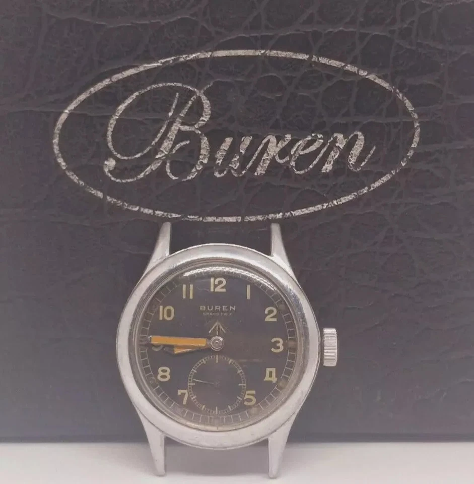 WWII Era BUREN Grand Prix Dirty Dozen – Rare British Military 1940s Swiss Watch - Image 4 of 4