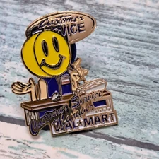 Walmart Associate Employee Pin - Smiley Customer Service Department Manager