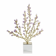 Amethyst Crystal Tree Ornament Tabletop Sculptural Decor Handmade for Office