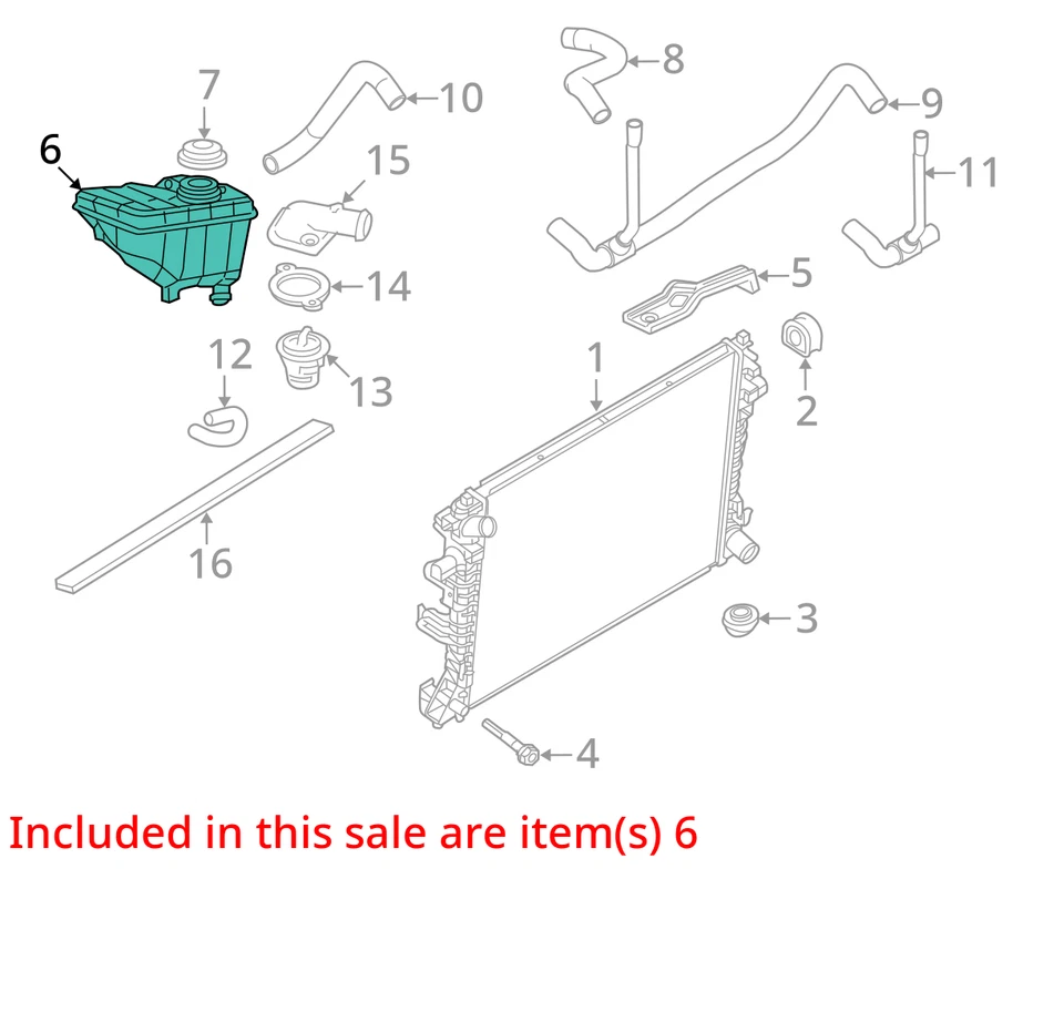 Mercury Grand Marquis 2005 botella de desbordamiento de refrigerante fabricante de equipos originales 95 k millas - LKQ393734818 Foto 4 de 4