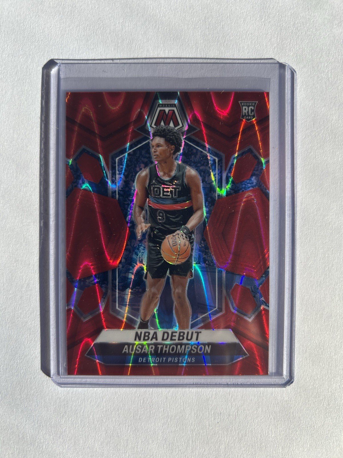 2023-24 Panini Mosaic NBA Debut Ausar Thompson Red Seismic Prizm Rookie #024/299