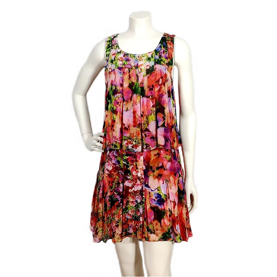 Платье Nicole Miller 4 S без рукавов с цветочным рисунком на многоярусной подкладке женское Artelier - Изображение 3 из 4