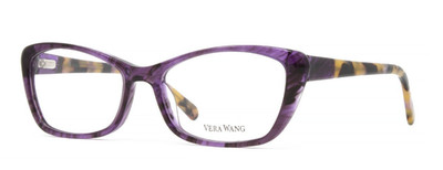 Vera Wang Women's Eyeglasses V384 Amethyst 51mm Cat Eye Plastic Optical Frame