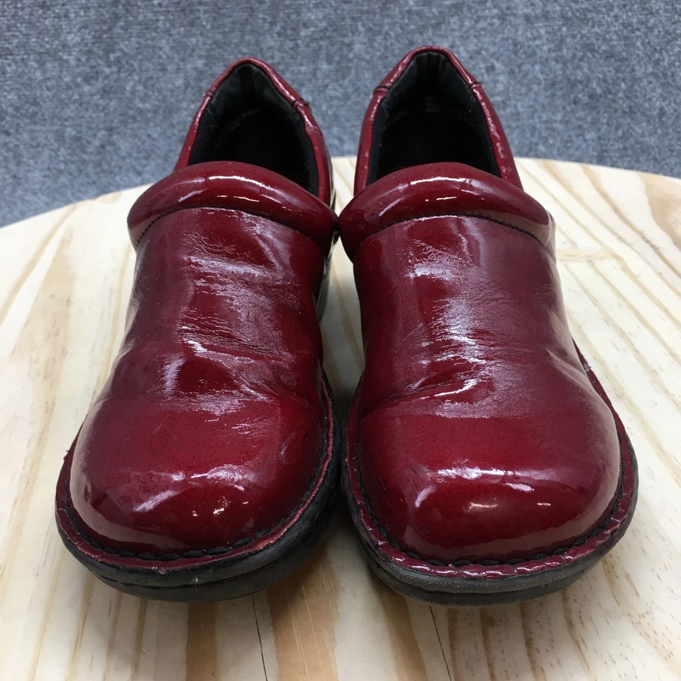 Zapatos BOC Born Concepts para mujer 6 zuecos informales sin cordones de cuña charol rojo Foto 4 de 4