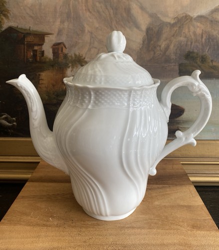 RICHARD GINORI Vecchio Bianco White COFFEE POT Vintage Italy