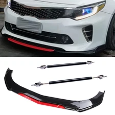 Front Bumper Lip Splitter Lower Spoiler Body Black+Red For KIA Optima K5