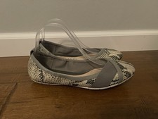 Cole Haan Ladies W03774 Beige Snake Skin Slip On Ballet Flats Shoes - Women's 8B