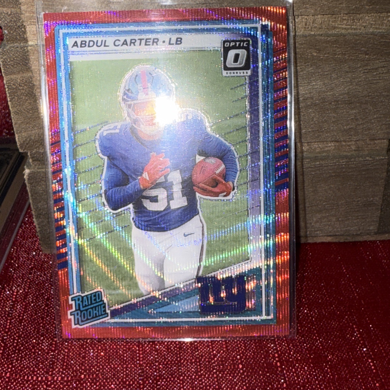 2025 Panini Donruss - Rated Rookie Abdul Carter #315 Optic Preview Red Wave