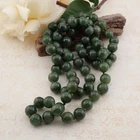 Vintage Green 10mm Nephrite Knotted 32" Beaded Continuous Necklace 114.3 grams