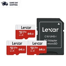 64GB Micro SD Card 3 Pack with Adapter - Waterproof, Shockproof, High Speed