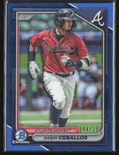 Sabin Ceballos 2024 Bowman Chrome Blue Refractor /150 #BCP-130 Atlanta Braves