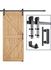 6.8 FT Heavy Duty Sturdy Sliding Barn Door Hardware Kit, Black