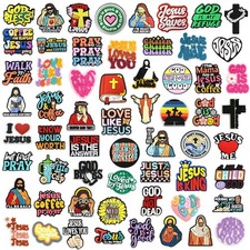 60PCS Jesus Pins Religious Button Pins for Backpacks Christian Party Favors