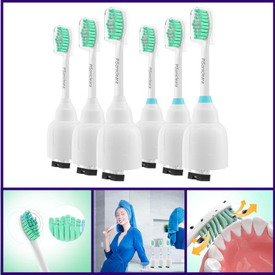 Replacement Toothbrush Heads(6 Pack) Compatible with Philips Sonicare E-Series