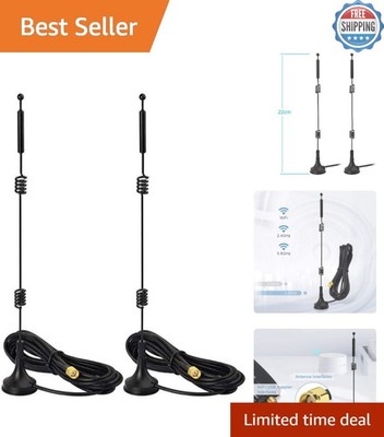 Powerful 9dBi Omni-Directional WiFi Antenna 2-Pack for Router & Security Cameras