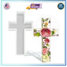 RESINWROLD 9'' Large Cross Mold, Deep Cross Silicone Mold for Resin