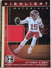 2025 Panini Icon Col PATRICK MAHOMES II QB Highlight Materials PATCH  Chiefs!