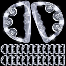 24 Pack LED Tambourines - Flashing Handheld Percussion for Parties