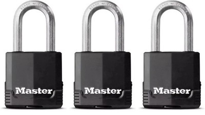 3x Master Lock Excell Wasserdicht Vorhängeschloss 4 Schlüssel Sicherheitsstufe 8 - M115DLF