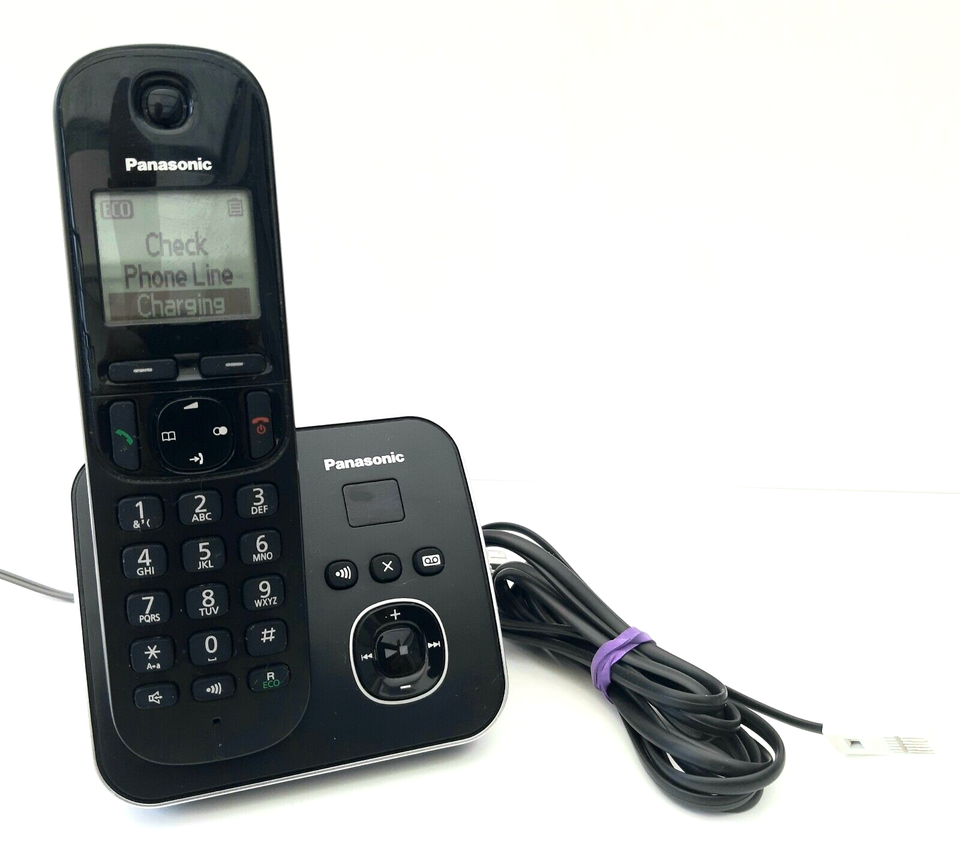 Panasonic KXTG6801E Cordless Phone Answering Machine with batteries call block eBay