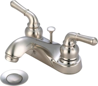 Olympia Faucets L-7240 Accent 1.2 GPM Centerset Bathroom Faucet Brushed Nickel