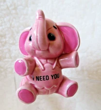 Vintage Norcrest F529 Porcelain Pink Elephant Figurine I Need You Japan 2.50"