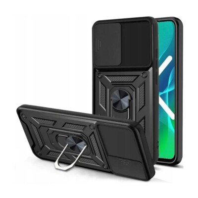 Für Xiaomi Redmi 9c NFC - Etui CAMSHIELD HandyTasche Hülle Schutz Camera SCHWARZ