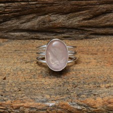 Good Looks Rose Quartz Gemstone 925 Sterling Silver Handmade Ring All Size